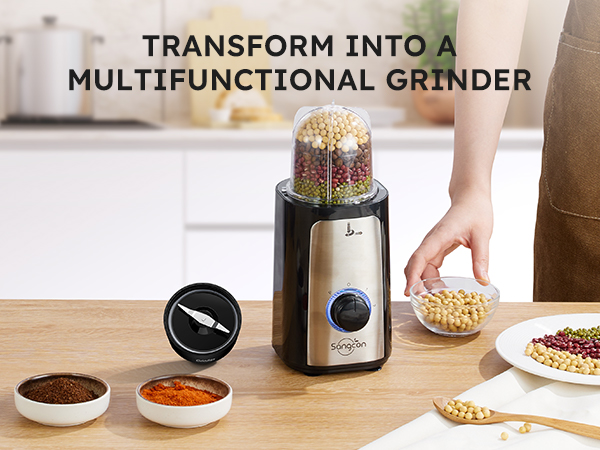 Sangcon 5-in-1 Blender and Food Processor Combo for Kitchen