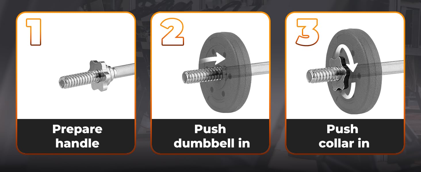 thread dumbbell handle weight bar