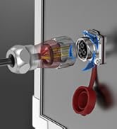 CNLINKO M20 Waterproof Connector,DH Series 20 2/3/4/5/7/9/12 Pin Bayonet Connecting Type Metal Sh...