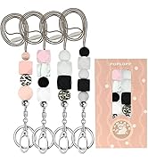 POPLOPP 4PCS Teacher Lanyards for ID Badges and Keys, Cute Silicone Beaded Lanyard for Women Nurs...