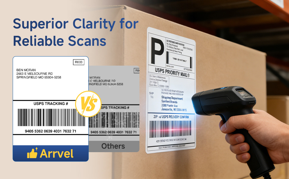 direct thermal labels Crystal Clear Printing and No Jamming for small business