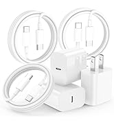 iPhone 17 16 15 Charger Fast Charging,3-Pack 20W Apple USB C Charger Block with 60W Type C to USB...