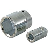 Eastman Heavy Duty Water Heater Element Wrench, 3/4 Inch to 1/2 Inch Drive Adapter, Chrome Steel,...