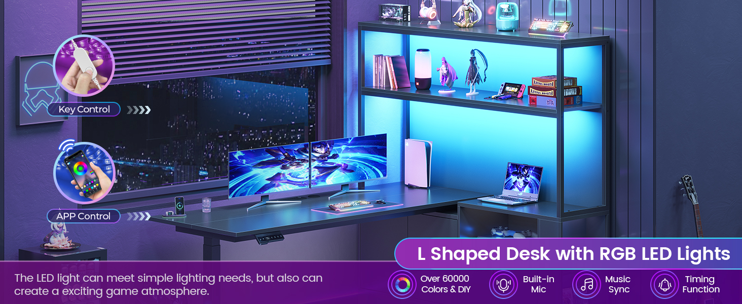 gaming desk with led lights