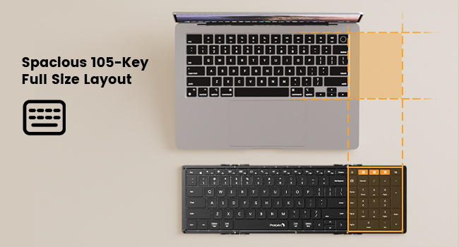 foldable backlit full keyboard black XK01 PLUS