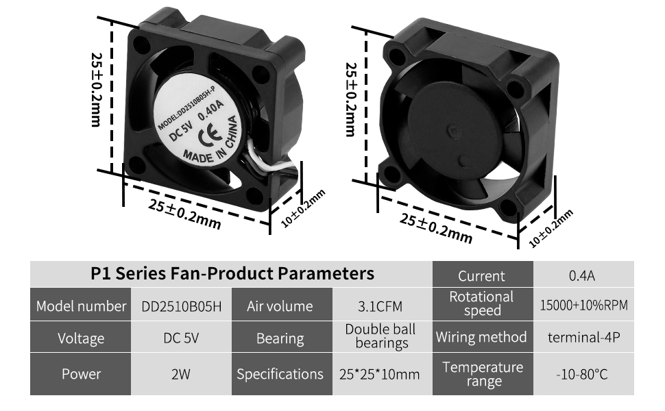 2510 Fan for Bambu Lab X1/P1