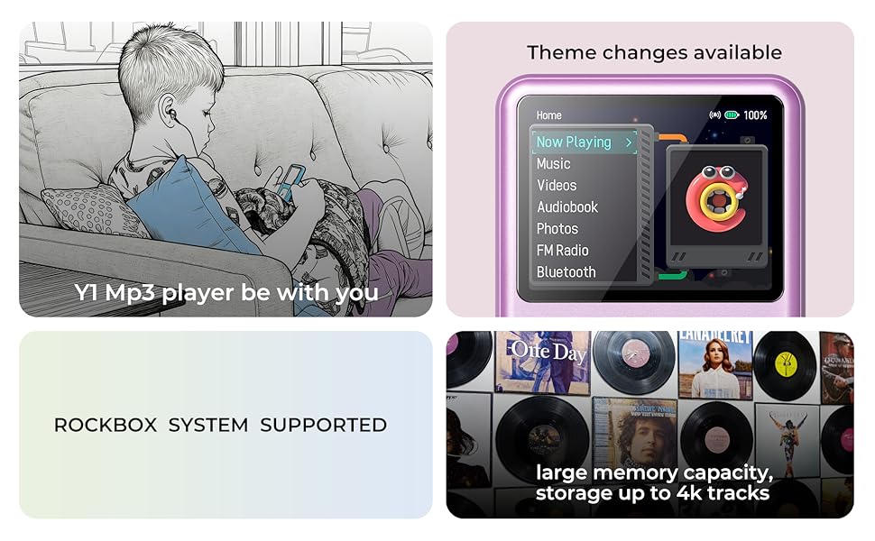 mp3 player with bluetooth digital music mp3 player ebook innioasis y1 andorid mp3 portable mini