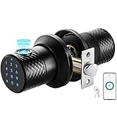 Smart Fingerprint Door Knob with Keypad, Keyless Touchscreen Digital Entry Door Lock, Secure Blue...