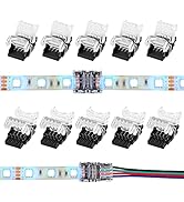 SUPERNIGHT 10 Packs 4 Pin LED Strip Connectors, Led Connectors for Waterproof 0.39in / 10mm RGB 5...