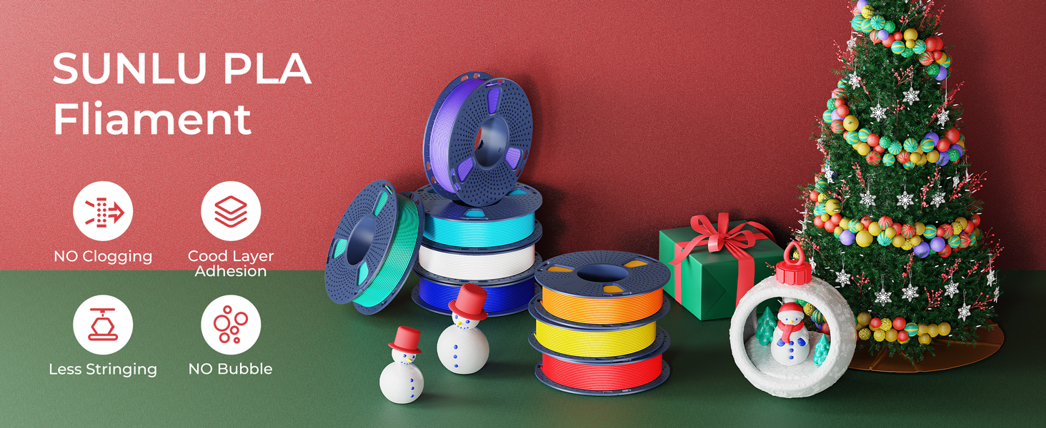 SUNLU 3D Printer Filament 250g PLA Filament 1.75mm Bundle