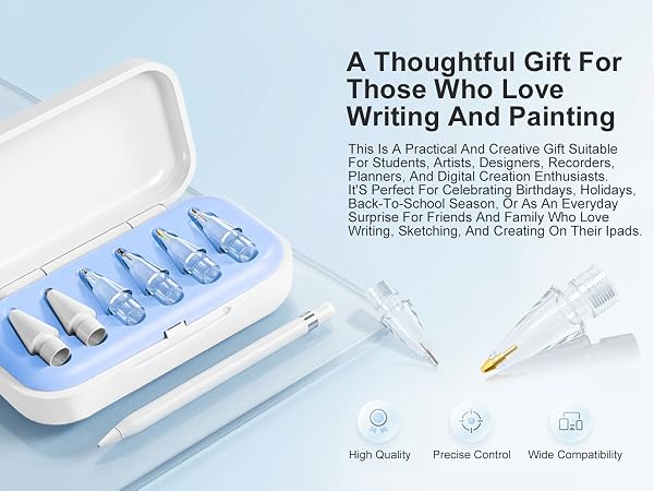 Replacement Tips for Apple Pencil Pro/USB C/2nd Gen/1st Gen Tips with Storage Box
