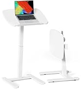 JOY worker Low Height Small Mobile Standing Desk for Couch, Height Adjustable TV Tray Table with ...
