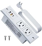 DOACE Recessed Power Strip with 18W USB C Fast Charging Conference Recessed Outlet,Space-Saver fo...