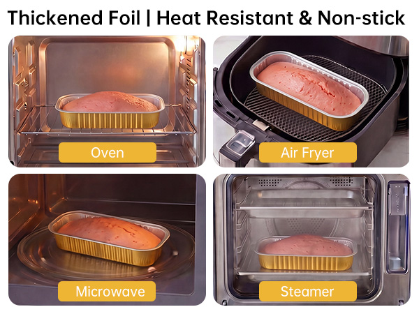 Mini Loaf Cake Pan with Lids and Spoons Disposable Aluminum Tin Foil Pans