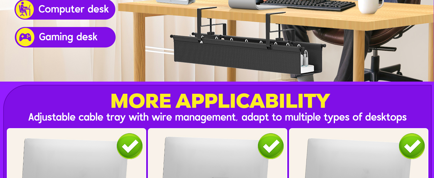 Under Desk Cable Management Tray