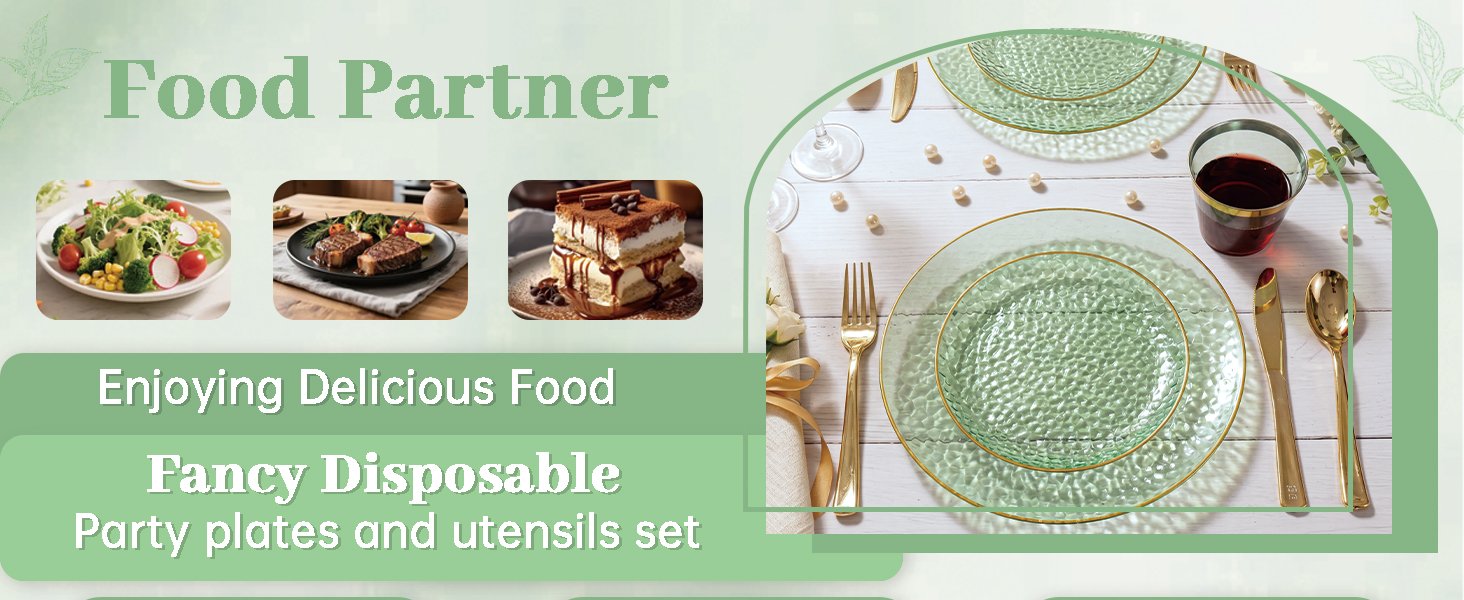green disposable plates