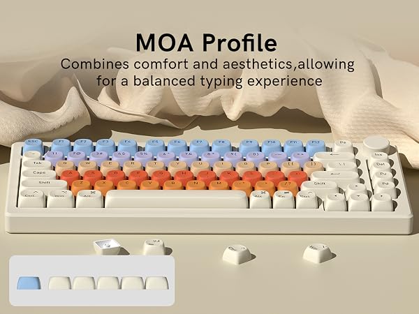 MOA profile PBT keycap set with ergonomic rounded top design