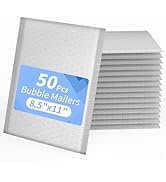 Bubble Mailers, 8.5"x11" Waterproof Padded Envelopes - 50Pack Self Seal Bubble Envelopes, Shippin...