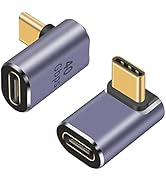 Poyiccot USB C 90 Degree Adapter 100W, 40Gbps USB C Adapter, 2Pack Up Down USB C 90 Degree Adapte...