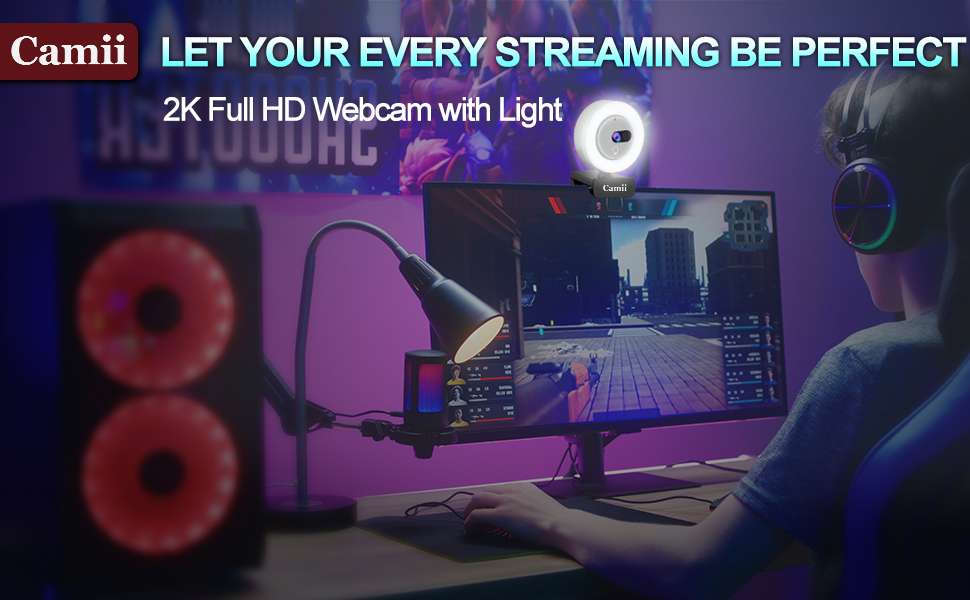 webcam 2k with light