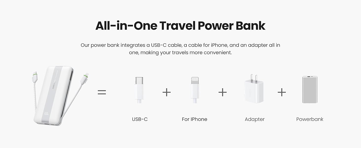 All-in-One Travel Power Bank-White