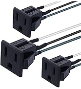weideer 3Pcs 3 Pins US Power Socket Plug Panel 15A 125V AC Panel Mount Outlet Industrial Plug Fem...