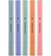 DIVERSEBEE Bible Highlighters Assorted Colors, 5 Pack No Bleed Dual Tip Aesthetic Pastel Highligh...