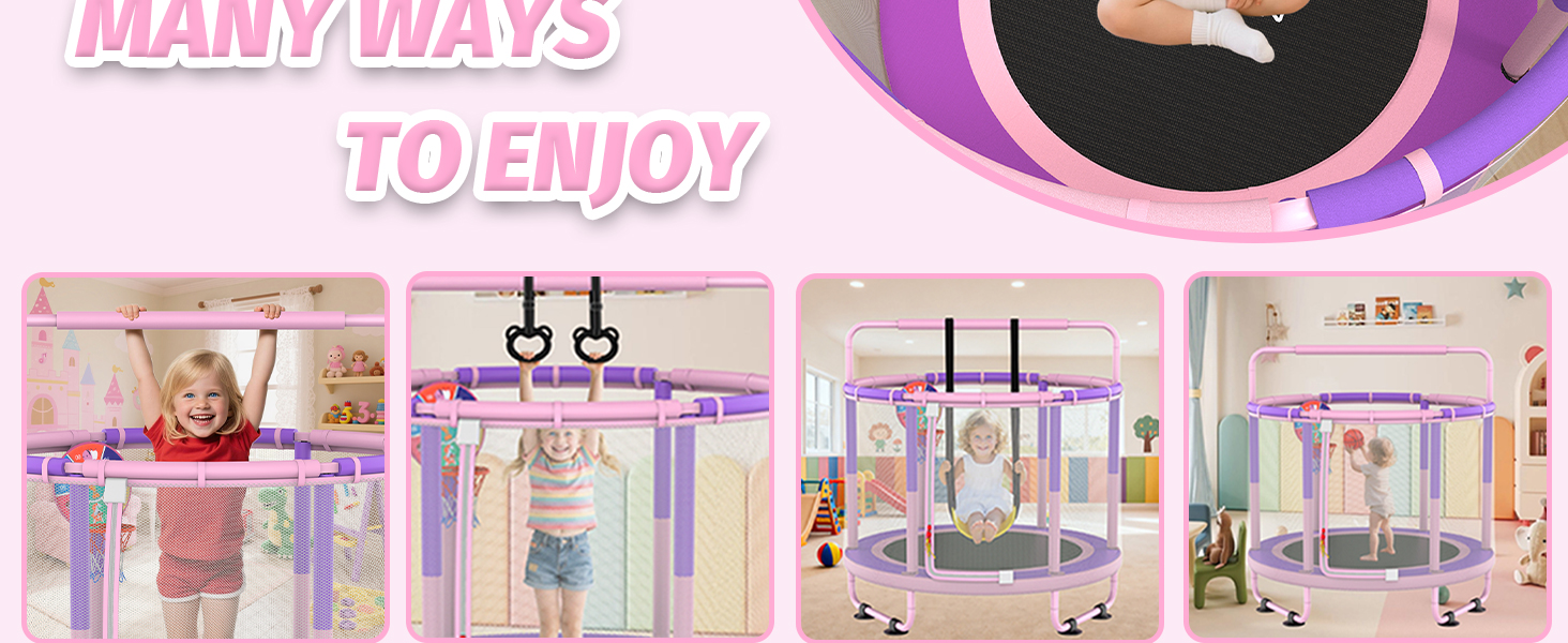 5ft Toddler Mini 6-in-1 Trampoline Indoor Outdoor