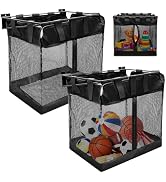 Large Slatwall Baskets, AHIER 2 Pack Collapsible Mesh Slatwall Organizer with Zipper, Hanging Sla...