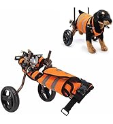 ASHATA Pet Wheelchairs, Lightweight 2 Wheels Pet Wheelchair, Aluminum Alloy Portable Pet Rehabili...