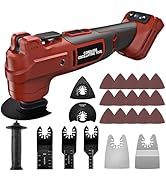 Cordless Oscillating Tool Compatible with Milwaukee 18V Battery, 21000 OPM Brushless Motor, Smart...