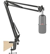 SoloCast Boom Arm Mic Stand, Adjustable Suspension Boom Scissor Arm Stand for HyperX SoloCast Gam...