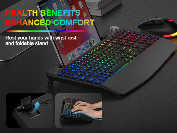 ergonomic keyboard and mouse wireless combo 