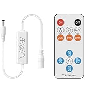 GINGSOW 13Keys LED Dimmer, Wireless RF Remote Control and 3Keys Receiver with DC Jack RF Dimmer w...