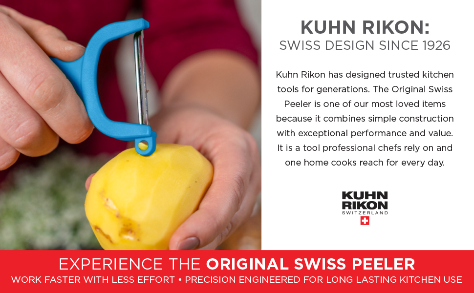 Kuhn Rikon Swiss Peeler, Kitchen gift for chefs and cooks, potato peeler with eye remover.
