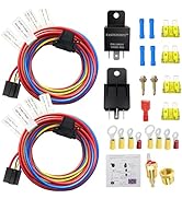 FASTSTORM Dual Electric Fan Relay Kit Electric Radiator Fan Kit Temperature Sensor Switch 200 On ...