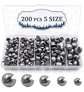 200/350 Pcs Premium Split Shot Fishing Weights Sinkers, Removable Leakproof Fly Fishing Split Sho...