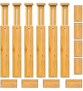 COIWAI Bamboo Drawer Divider, Deep Drawer Organizer, Expands from 17-22 Inch, Adjustable Separato...