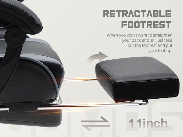 gaming chair with footrest