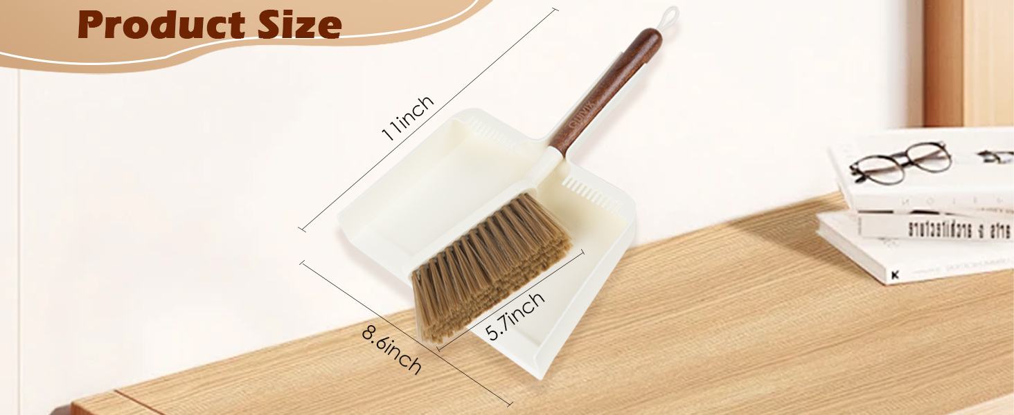 broom with dustpan wood handle