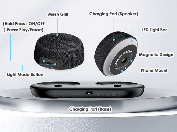Bluetooth speaker with charging base