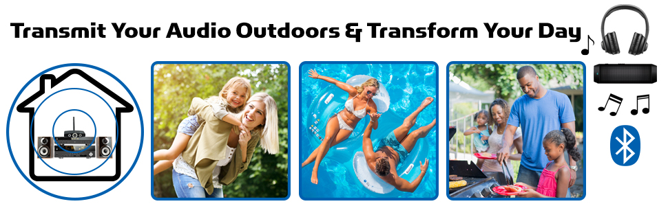 long range bluetooth outdoors outside pool patio garage great extender booster