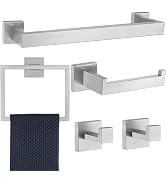 5 Pieces Bathroom Hardware Accessories Set Brushed Nickel, Bathroom Towel Rack Set SUS304 Stainle...
