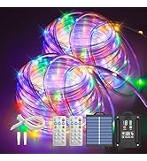 ICRGB Solar Rope Lights Outdoor, 132FT 400 LED Solar Rope Lights,IP67 Waterproof, 8 Modes, Outdoo...