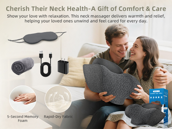 Upgraded Neck Massager Pillow, Traction Massage with Heat