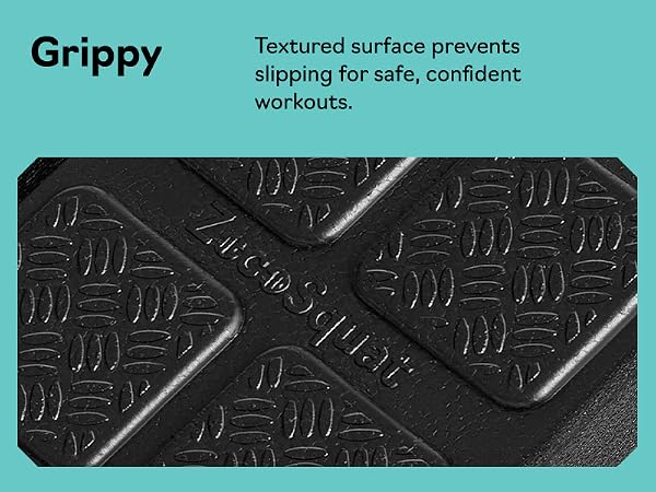 Textured surface slant board calf stretcher and squat wedge block for safe non-slip workouts
