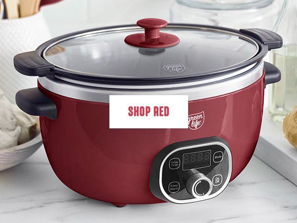 GreenLife, Ceramic Nonstick, PFAS-Free, Non-Toxic, Slow Cooker, Wood, Electrics