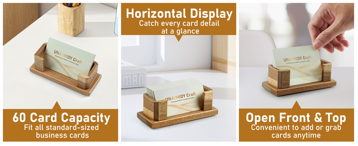 desktop business card holder wooden card holder