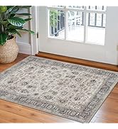 KOZYFLY Floral Entryway Rug 2x3, Washable Door Mat Indoor Entrance Non-Slip Soft Small Area Rug, ...