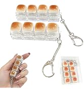 2 Pack Caramel Bread Keyboard Fidget Toy–Crisp Sound,Stress Relief Cute Fidget Clicker Keychain,A...